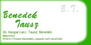 benedek tausz business card